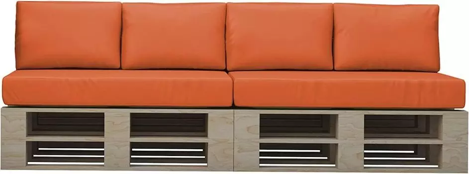 Подушка для поддона Chilly Pilley, подушка для сиденья, водонепроницаемая садовая подушка, подушка для поддона, чехол для поддержки поддона, съемный на молнии, много цветов и размеров (набор из 6 оранжевых предметов), оранжевый