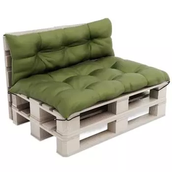 Подушка для поддона MOLTICO, подушка для поддона, водонепроницаемая, для улицы НАБОР 2x: подушка для сиденья 120x80x14 см, подушка для спины 120x40x14 см - зеленый