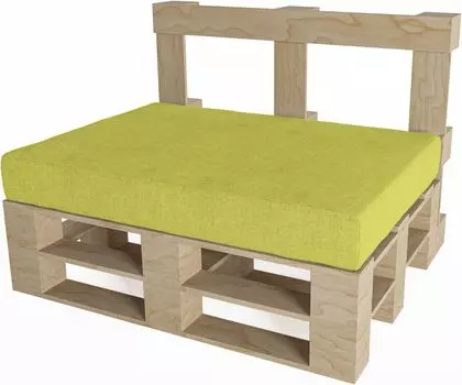 Подушка для поддона на открытом воздухе | Подушка на сиденье 120х60 + подушка на спинку 120х40см зеленая | Диванная подушка, Setgarden | Набор подушек для поддонов chilly pilley, зеленый