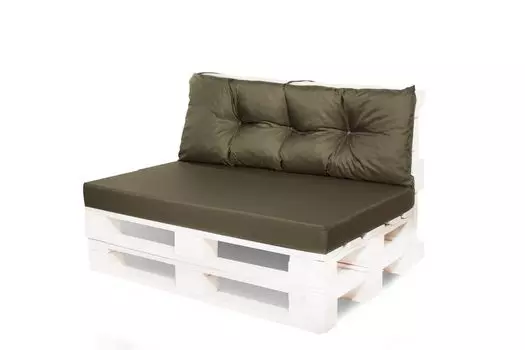 Подушка для поддонов на открытом воздухе | Комплект подушек из паллеты Подушка для сиденья 120х60 и подушка для спины 120х40см зеленый | Подушки для поддонов | Подушка для поддонов | Подушка из европоддона | Сетгарден Setgarden