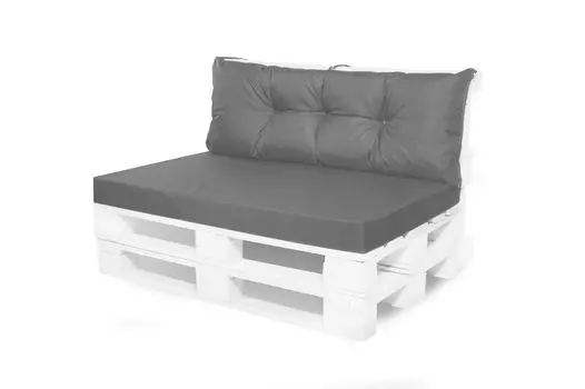 Подушка для поддонов на открытом воздухе | Комплект подушек из поддона Подушка для сиденья 120х80 и подушка для спины 120х40см темно-синий | Подушки для поддонов | Подушка для поддонов | Подушка из европоддона | Сетгарден Setgarden, серый