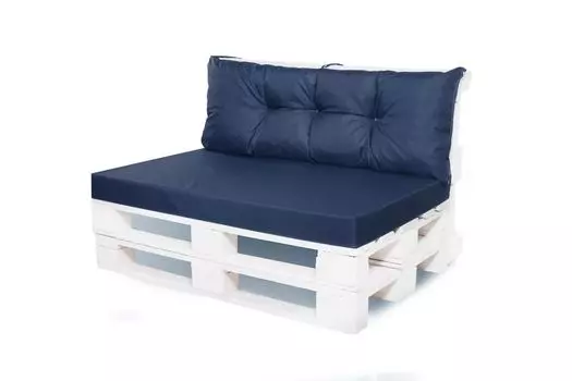 Подушка для поддонов на открытом воздухе | Комплект подушек поддонов Подушка для сиденья 120х60 и подушка для спины 120х40см черный | Подушки для поддонов | Подушка для поддонов | Подушка из европоддона | Сетгарден Setgarden, темно-синий