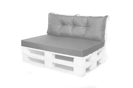 Подушка для поддонов на открытом воздухе | Комплект подушек из поддона Подушка для сиденья 120х60 и подушка для спины 120х40см фиолетовый | Подушки для поддонов | Подушка для поддонов | Подушка из европоддона | Сетгарден Setgarden, серый