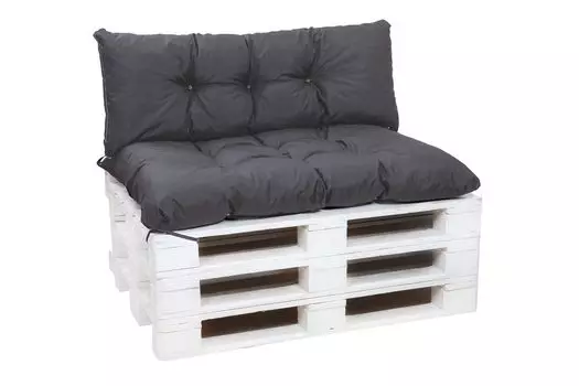 Подушка для поддонов на открытом воздухе | Подушка на сиденье 120х60 + подушка на спинку 120х50см бежевый | набор подушек для электронных поддонов | Диванные подушки Setgarden, темно-серый