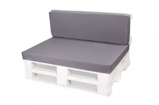 Подушка для поддонов на открытом воздухе | Подушка на сиденье 120х80 + подушка на спинку 120х50см синий | Подушка сиденья из поддона | Комплект подушек для поддонов подушки для мебели из поддонов | Сетгарден Setgarden, серый