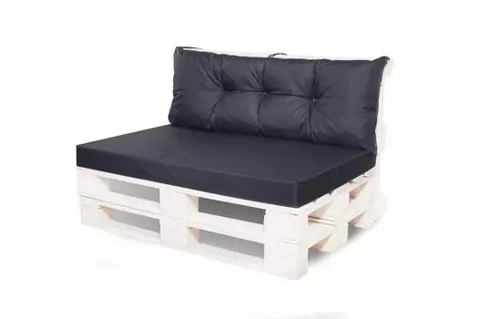 Подушка для поддонов на открытом воздухе | Подушка для поддонов | Комплект подушек для поддонов Подушка для сиденья 120х80 и 120х40см серый | Подушка из европоддона | Чехлы на подушки для поддонов |Setgarden Setgarden, черный