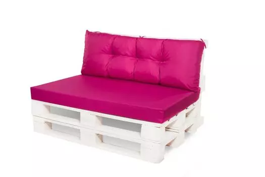 Подушка для поддонов на открытом воздухе | Подушка для поддонов | Подушка для сиденья поддона 120x80 и 120x40см, розовая | Европодушка | Подушки для поддонов|Setgarden, розовый