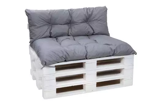 Подушка для поддонов на открытом воздухе | Подушка на сиденье 120х60 и подушка на спинку 120х60см синяя | набор подушек для электронных поддонов | Диванные подушки Setgarden, серый