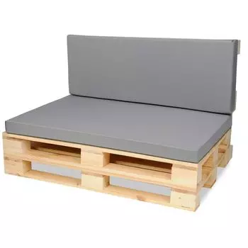 Подушка для поддонов Подушки для поддонов Подушка сиденья - 120x80 см и спинка 120x40 см - для улицы и для интерьера - синие SuperKissen24., серый