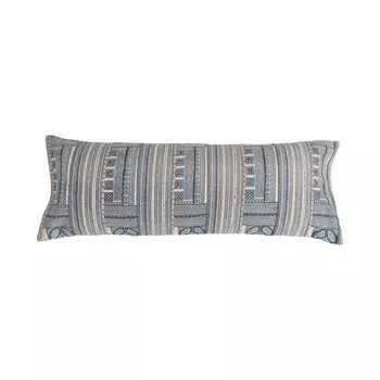 Подушка для поясницы из хлопка с принтом и вышивкой Creative Co-Op, синий