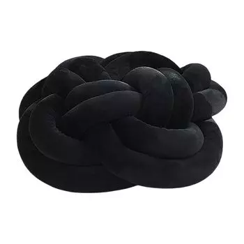 Подушка для поясницы в скандинавском стиле, ультрамягкая эластичная подушка для украшения дома, INS DIY, пушистая подушка для сиденья дивана с ручным узлом для дома, светло-фиолетовая Stuttg, черный