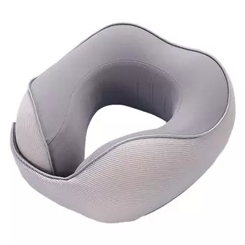 Подушка для путешествий, регулируемая магнитная кнопка, U-образная форма, портативная подушка для головы, шеи, заднего вида для сна, серая Stuttg