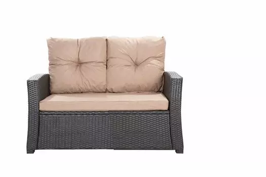 Подушка для садового дивана Браун | Версия для 2 человек| Подушка сиденья 112х52х7, подушка спинки 2*56х50 | Подушка на диван| Подушки для садовой мебели Setgarden, бежевый