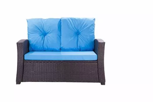 Подушка для садового дивана Темно-синий| Версия для 2 человек | Подушка сиденья 112х52х7, подушка спинки 2*56х50 | Подушка на диван| Подушки для садовой мебели Setgarden