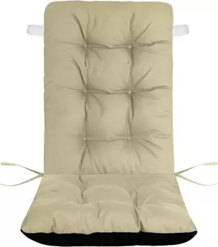 Подушка для садового стула SILLA DUO 125х50 см бежевый Водонепроницаемая подушка для садового стула Подушка для сиденья на завязках для стула, наполнитель подушки силиконовый шарик Domarex