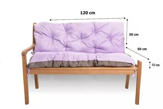 Подушка для садовой скамейки 120x50x50 черный | Уличная подушка | Подушка для сиденья скамья | подушка для качелей Hollywood на открытом воздухе Setgarden, фиолетовый