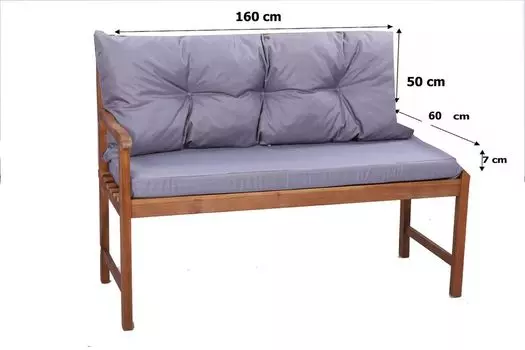 Подушка для садовой скамейки 160 x 60 x 50 фиолетовый | Подушка сиденья подушка скамейки | Подушка для садовой скамейки | Голливудская подушка для качелей | Подушки сидений и спинки | Подушка для скамейки | Сетгарден Setgarden, серый