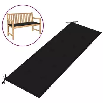 Подушка для садовой скамейки Duolm черная 150x50x3 см, черный