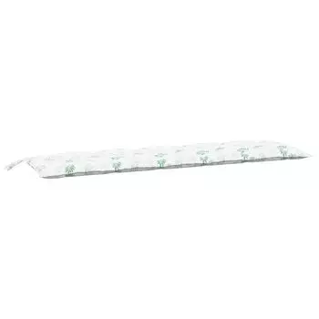 Подушка для садовой скамейки vidaXL с рисунком листьев 180x50x7 см, ткань Оксфорд, зеленый