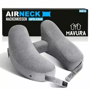 Подушка для шеи AIRNECK, подушка для шеи, дорожная подушка для самолета, автомобиля, надувная подушка с подголовником MAVURA