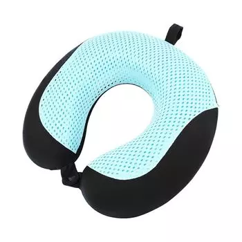 Подушка для шеи Эргономичный изогнутый дизайн Скрытая молния - Застежка-кнопка снимает усталость головы - Поддержка дышащего самолета из пены с эффектом памяти - Подушка для автомобиля - черный Stuttg