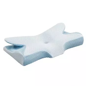 Подушка для шеи, не легко деформируется, мягкая, удобная, из пены с эффектом памяти, с быстрым отскоком, двусторонняя эргономичная подушка для шеи, поставка в спальню - синяя Stuttg