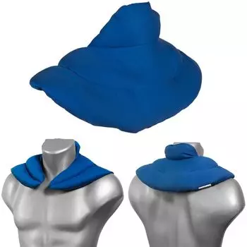 Подушка для шеи с воротником-стойкой из натуральной ткани синего цвета горечавки. Подушка из льняного семени. Подушка для шеи – очень удобная грелка для шеи Giraffenland