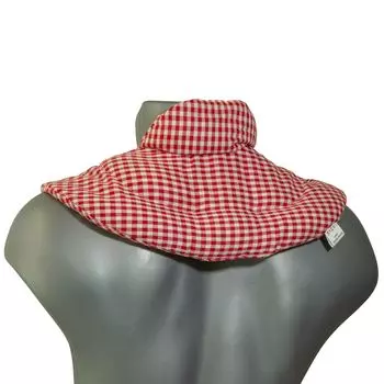 Подушка для шеи с воротником-стойкой красная и белая - льняная подушка - подушка для шеи теплая подушка - подушка для шеи - красная и белая, льняная Giraffenland