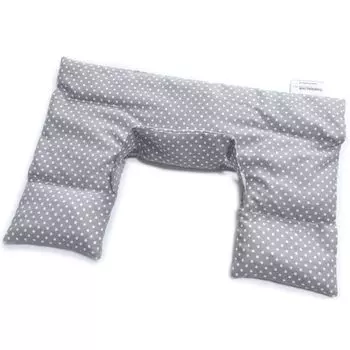 Подушка для шеи Theraline с вишневой косточкой, теплая подушка, охлаждающая подушка в горошек серого цвета, ок. 41 x 28 см.