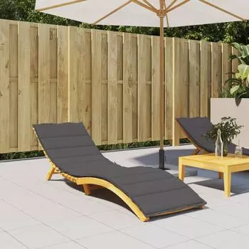 Подушка для шезлонга vidaXL антрацит 200x60x3 см ткань Оксфорд - подушка для шезлонга - подушки для шезлонга - подушки - уличные подушки, серый