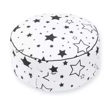Подушка для сиденья Amilian с чехлом диаметром около 40 см, высотой около 16 см, пуф-пуф, для детей, подставка для ног с мягким наполнением, напольная подушка-мешок., черный