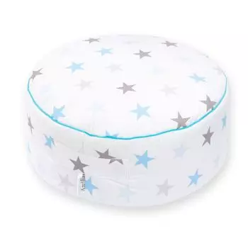 Подушка для сиденья Amilian с чехлом диаметром около 40 см, высотой около 16 см, пуф-пуф, для детей, подставка для ног с мягким наполнением, подушка для пола, сумка-погремушка., синий