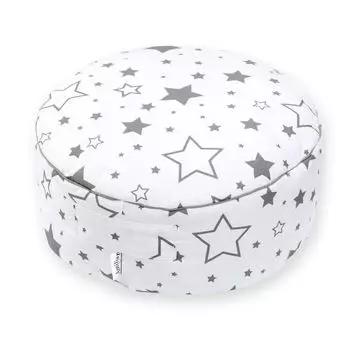 Подушка для сиденья Amilian с чехлом диаметром около 40 см, высотой около 16 см, пуф-пуф, для детей, подставка для ног с мягким наполнением, подушка для пола, сумка-погремушка., серый