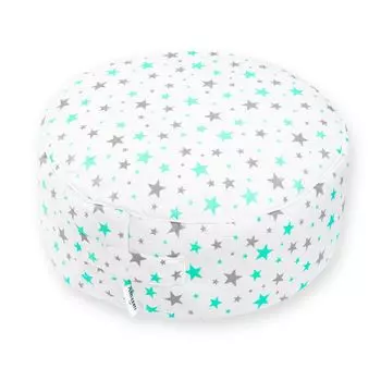 Подушка для сиденья Amilian с чехлом диаметром около 40 см, высотой около 16 см, пуф-пуф, для детей, подставка для ног с мягким наполнением, напольная подушка-мешок., серый