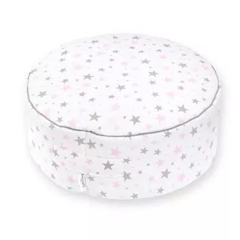 Подушка для сиденья Amilian с чехлом диаметром около 40 см, высотой около 16 см, пуф-пуф, для детей, подставка для ног с мягким наполнением, подушка для пола, сумка-погремушка., розовый