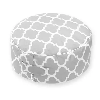Подушка для сиденья Amilian с чехлом диаметром около 40 см, высотой около 16 см, пуф-пуф, для детей, подставка для ног с мягким наполнением, подушка для пола, сумка-погремушка., серый