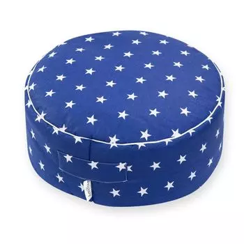 Подушка для сиденья Amilian с чехлом диаметром около 40 см, высотой около 16 см, пуф-пуф, для детей, подставка для ног с мягким наполнением, напольная подушка-мешок., синий