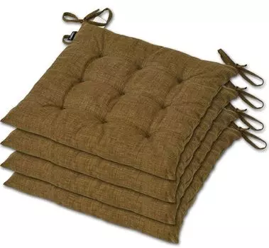 Подушка для сиденья AMPO, подушка для стула, подушка для стула, набор из 4 подушек, подушки для сиденья, 36 х 36 см, коричневый