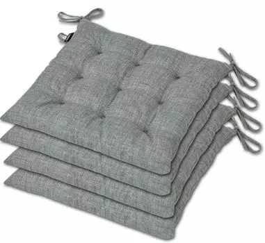 Подушка для сиденья AMPO, подушка для стула, подушка для стула, набор из 4 подушек, подушки для сиденья, 36 х 36 см, серый