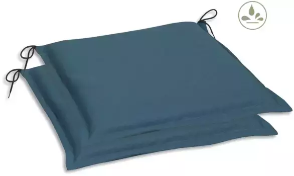 Подушка для сиденья GO-DE "Дора", комплект из 2 шт., 47х5х45 см, водоотталкивающая 47х45 см, цвет petrol + unifarben