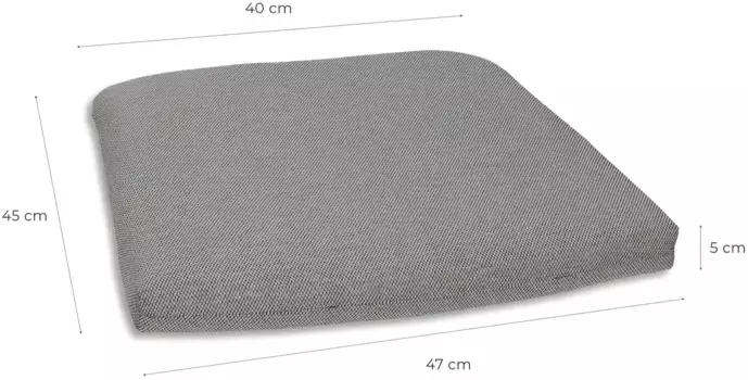 Подушка для сиденья GO-DE "Селина", комплект из 2 шт., 40х5х45 см, водоотталкивающая 40х45 см, светло-серый