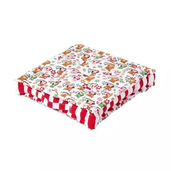 Подушка для сиденья HOMESCAPES сова 40 x 40 x 8 см, красный