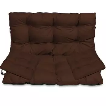 Подушка для сиденья Подушка для скамьи Подушка для скамейки — 120x50 см и спинка 120x60 см с комплектом подушек для стула 2 45x45 см — для улицы и для дома — красный SuperKissen24., коричневый