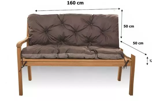 Подушка для сиденья Подушка для скамейки 160x50x50 оранжевый | Подушка для садовой скамейки | Подушка для скамейки | Подушка для сиденья скамья | Голливудская подушка для качелей | Условия банка Setgarden, коричневый