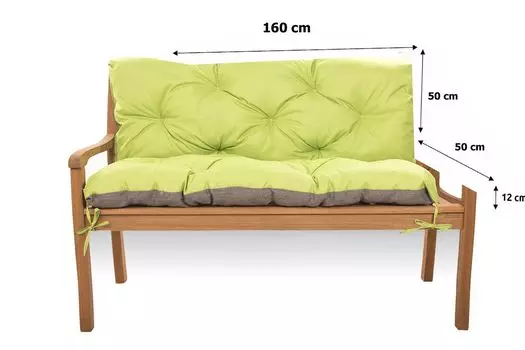 Подушка для сиденья Подушка для скамейки Подушка для садовой скамейки - 100x50 см - для улицы и для интерьера - зеленая Setgarden, зеленый