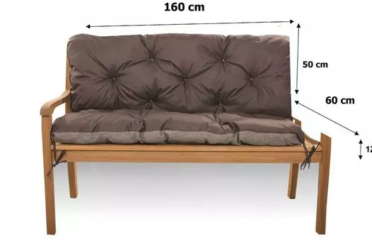 Подушка для скамьи Подушка для сиденья 160x60x50 черный | Подушка для садовой скамейки | Подушка для скамейки | Подушка для сиденья скамья | Голливудская подушка для качелей | Условия банка Setgarden, коричневый