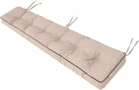 Подушка для скамьи Подушка для скамейки ETNA Подушка для скамейки Подушка для улицы/в помещении - подушка для скамейки Подушка с плетеным узором для скамейки в доме и саду Подушка для сиденья 180 x 50 см светло-серый Hobbygarden, бежевый