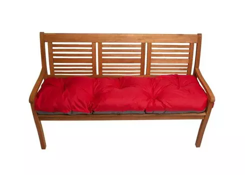 Подушка для скамейки 120х50см, подушка для садового сиденья, подушка для сада, подушка для качелей на веранде, подушка напольная розовая. Setgarden, красный