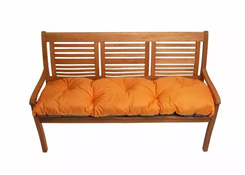 Подушка для скамейки 120х50см, подушка для садового сиденья, подушка для сада, подушка для качелей на крыльце, подушка напольная салатовая Setgarden, оранжевый