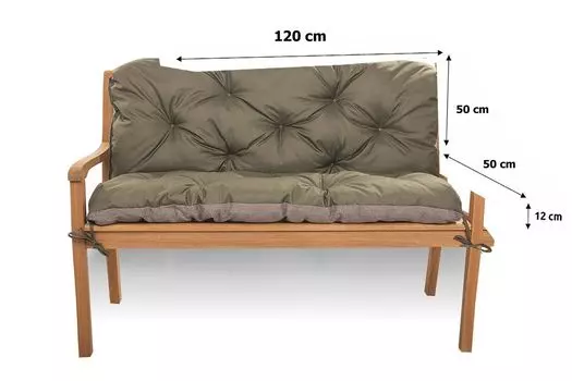 Подушка для скамейки 120x50см, подушка для садового сиденья, подушка для сада, подушка для качелей на крыльце, подушка напольная зеленая Setgarden, зеленый